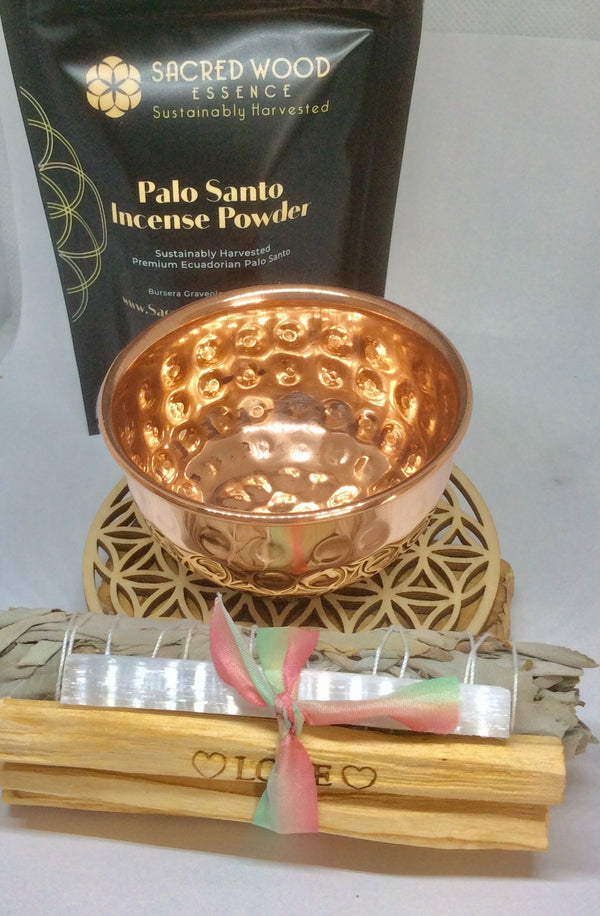 Crystal Smudge Bundle/ Copper Bowl Combo