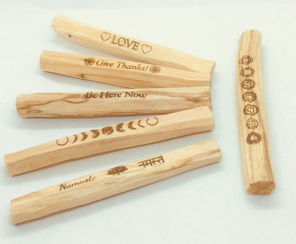 Etched Palo Santo Stick Set