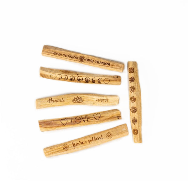 Etched Palo Santo Stick Set