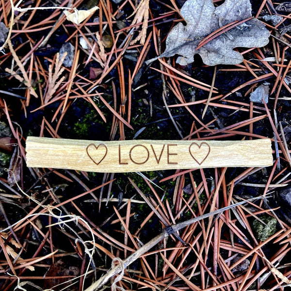 Love Etched Palo Santo Stick