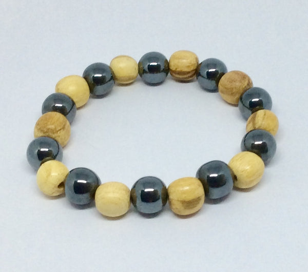Palo Santo and Hematite Bracelet - Available in larger sizes